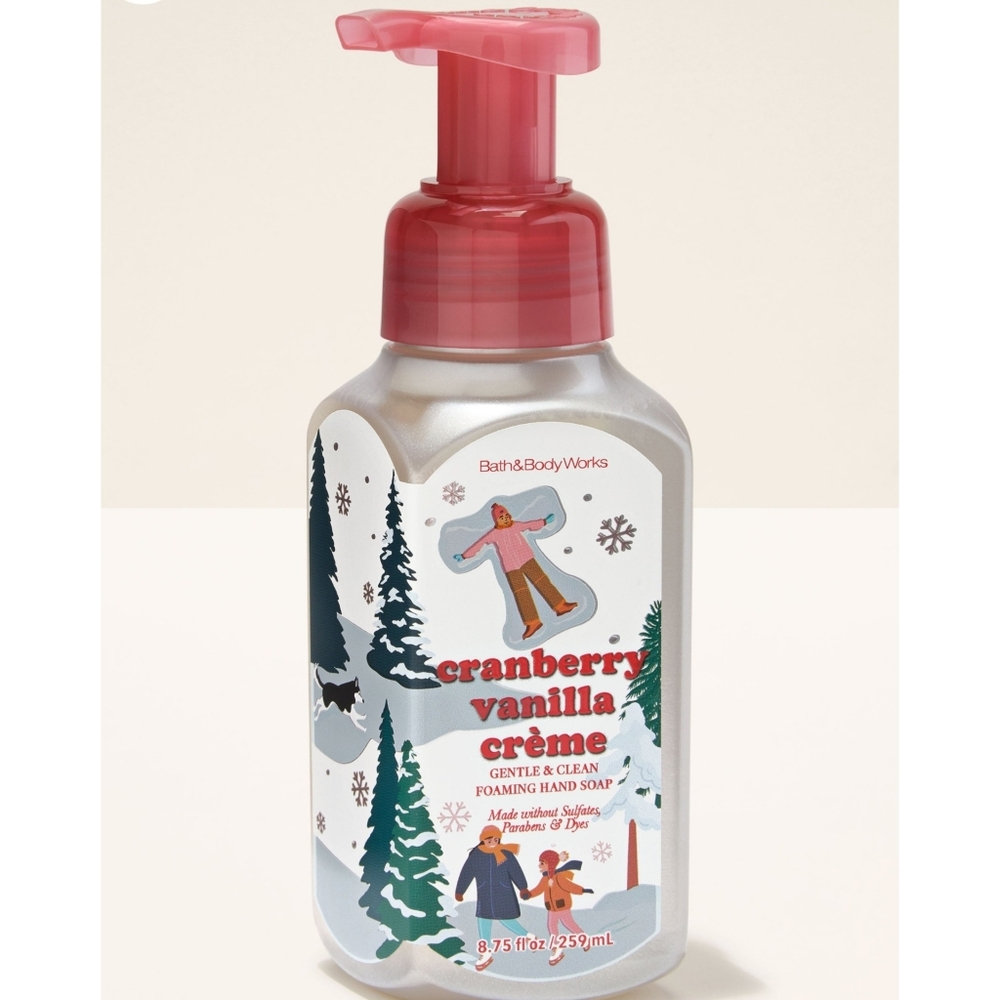 Bath Body Works Cranberry Vanilla Crème Foaming Hand Soap with Red Pump 8oz NEW